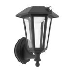 Eglo Applique Murale Prietta Noir 6W 800lm - 827 Blanc Très Chaud | IP44 - Détecteur De Mouvement