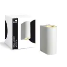 D'Lite Applique Murale Vossem Long Aluminium Blanc Up & Down| IP54 - Convient Pour 2x GU10