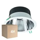 Lot 4x Philips Downlight LED Coreline DN142B Aluminium Blanc 19.2W 2300lm 60D - 840 Blanc Froid | Diamètre 200mm - IP20 - UGR