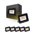 Voordeelpak 6x Bright Choice LED Floodlight 20W 2000lm 100D - 830 Warm Wit | IP66 - Symmetrisch