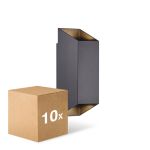 Voordeelpak 10x Nordlux Nico Wandlamp Aluminium Zwart Up & Down | Geschikt voor 2x GU10