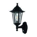 Eglo Wandlamp Duanera Zwart | IP44 - Geschikt voor 1x E27 - Bewegingssensor