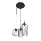 Emibig Hanglamp Vander Staal Zwart | Geschikt voor 3x E27 - Max 15W