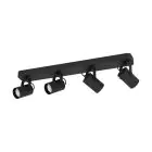 Eglo Plafondlamp Sorego Staal Zwart 4x2.8W 4x250lm - 830 Warm Wit | IP20 - Incl. 4x GU10